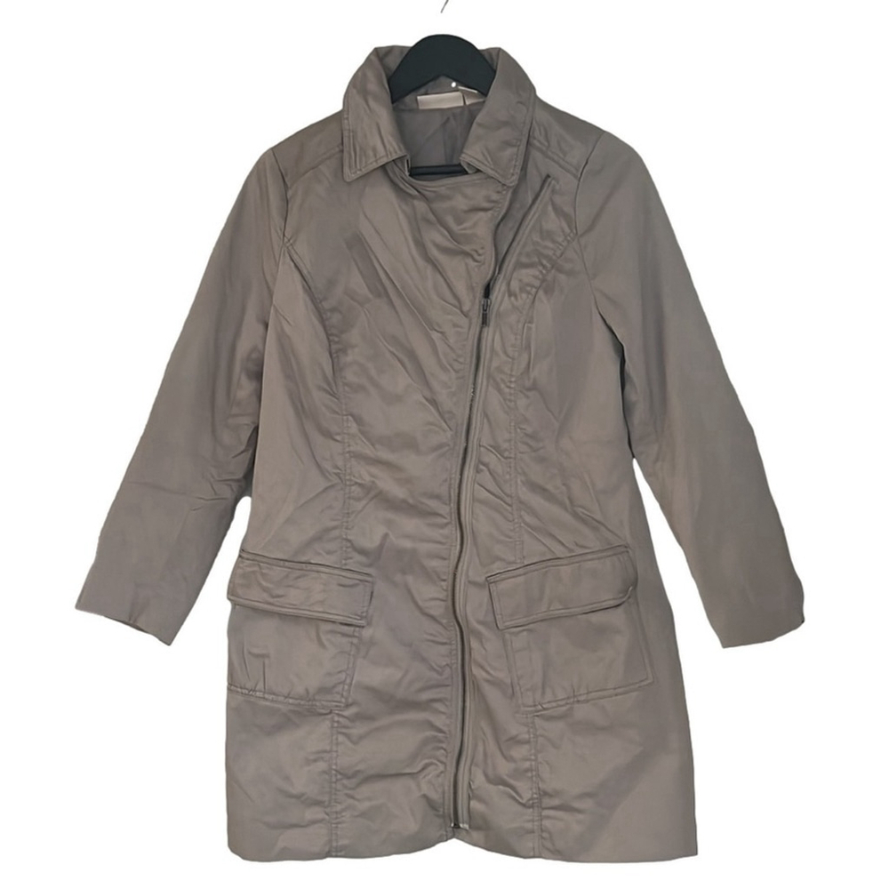 DKNY Jeans Asymmetrical Zip Trench Coat
